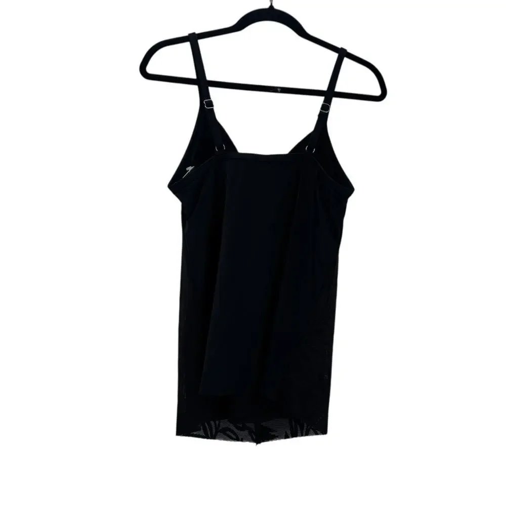 Swim Solutions Women's Knotted Flyaway Tankini Top in the Shade Black SZ 14 NWT - Picture 3 of 12